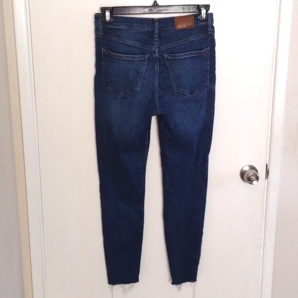Madewell 9” Mid-rise Button Fly Raw Hem Skinny Jeans Size 28 Denim - Picture 13 of 13
